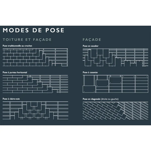 Ardoise en fibres-ciment avec bords droits et surface lisse - Cedral Tecta Smooth