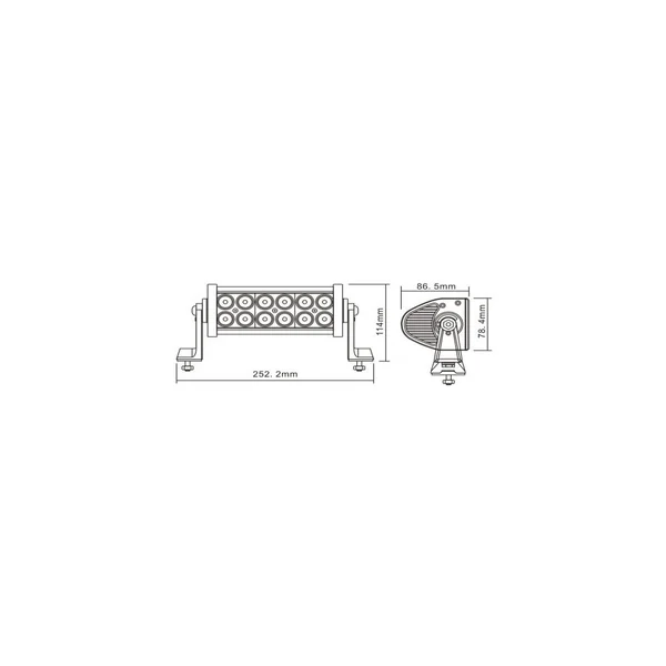 Barre 12 leds 9/30v 36w 2520lm - L.252 mm