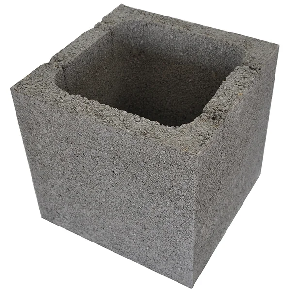 Bloc poteau pilier en béton brut Obra - 26 CM x 26 CM x 25 CM