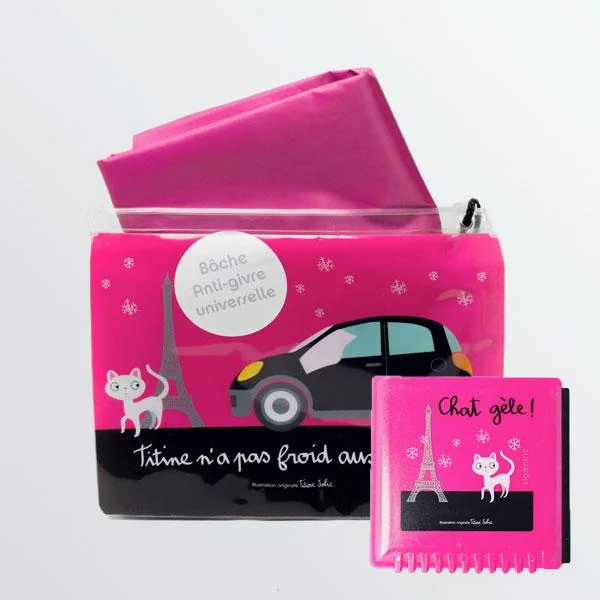 Bâche anti-givre rose + Raclette OFFERTE