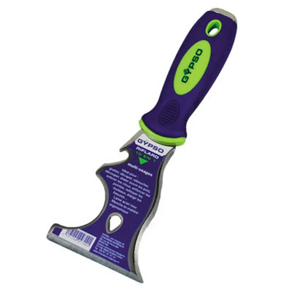 Couteau riflard pour plaquiste Gypso multi-usages 10 en 1 inox