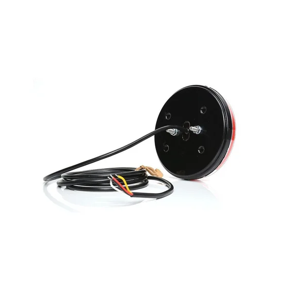 Feu arrière LED rond gauche et droit 12/24V avec clignotant à défilement – câble 2 mètres – Ø140 mm