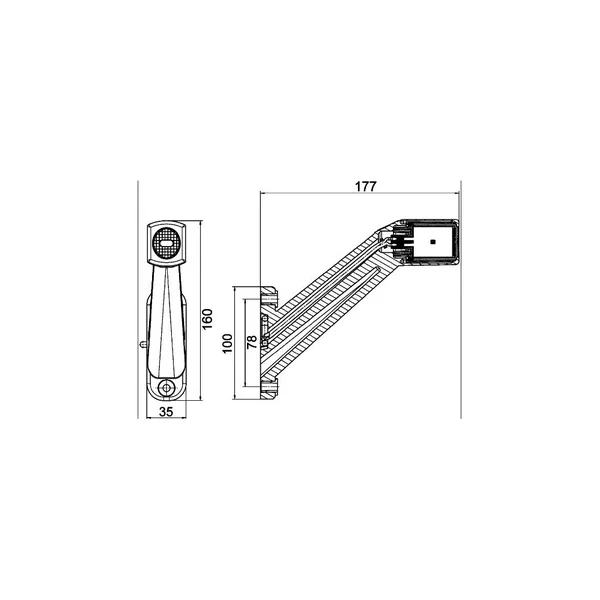 Feu d'encombrement LED Hella Connecteur EasyConn - Droit - 12/24V