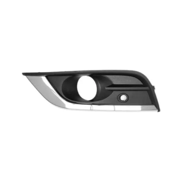 Grille avant gauche pour RENAULT KOLEOS II depuis 2017, noire, avec cadre, avec trou feu antibrouillard, avec radar, Neuve