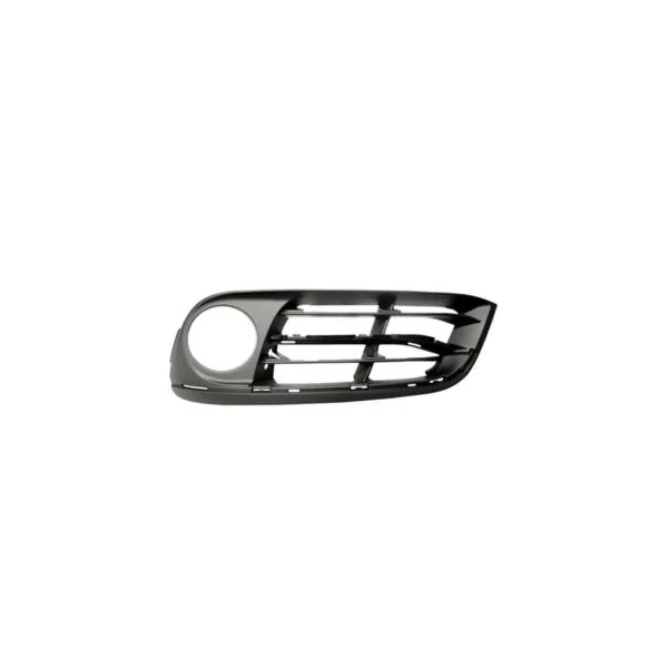 Grille pare chocs avant gauche pour BMW Serie 5 F10N, 2013-2016, trous moulure, trou feu antibrouillard, noire, Mod. LUXURY MODERN LINE, Neuve