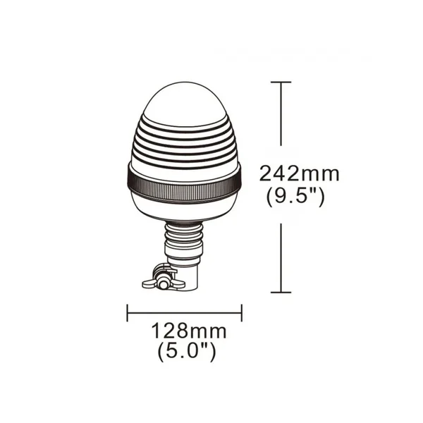 Gyrophare rotatif LED à tige flexible 12-24V – Homologué R65 / R10