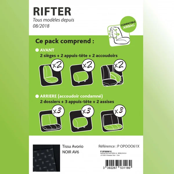 Housse sur Mesure PREMIUM pour Berlingo, Rifter, Combo, à partir de 08/2018