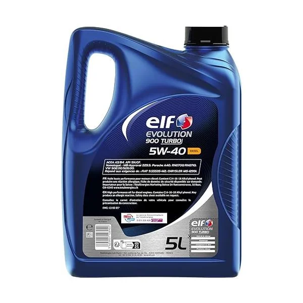 Huile moteur Evolution 900 Turbo 5W40 Diesel 5L - ELF