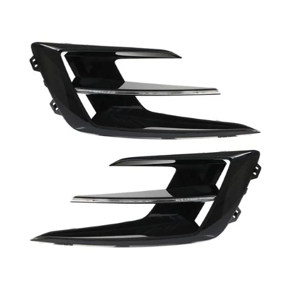 Kit grilles avant droite et gauche pour RENAULT MEGANE IV phase 2, depuis 2020, noires lisses, moulure chromées, Neuves