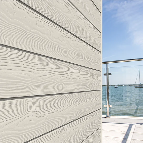 Lame de bardage en fibres-ciment Cedral Click finition relief Blanc craie C07