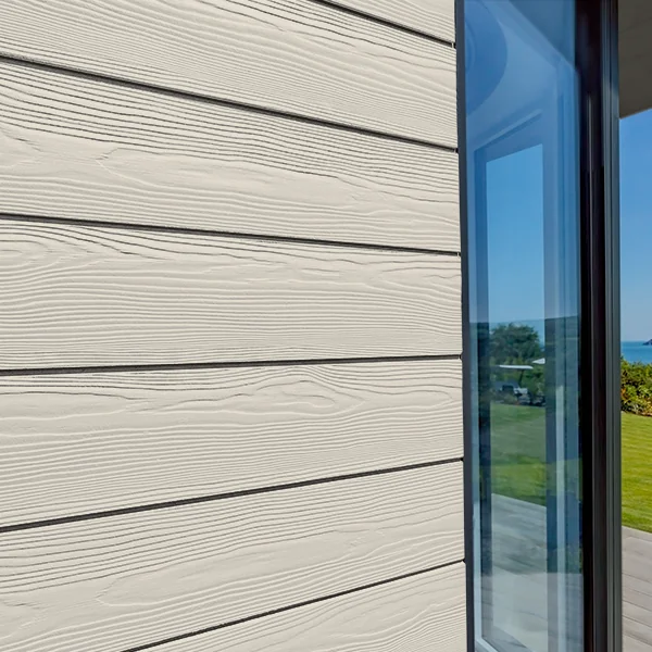 Lame de bardage en fibres-ciment Cedral Click finition relief Blanc craie C07
