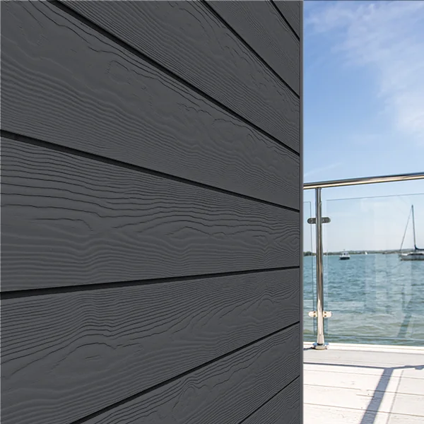 Lame de bardage en fibres-ciment Cedral Click finition relief Gris ardoise C18