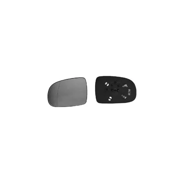 Miroir Glace rétroviseur gauche pour OPEL CORSA C ph.1, 2000-2003, dégivrant, asphérique, à clipser