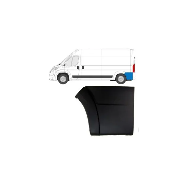 Moulure d'aile arrière gauche partie arrière pour FIAT DUCATO III phase 2, 2014-2023, Neuve