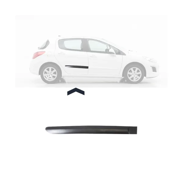 Moulure porte arrière droite pour PEUGEOT 308 I phase 1, 2007-2011, noire gaufré, Mod. 5 portes, Neuve