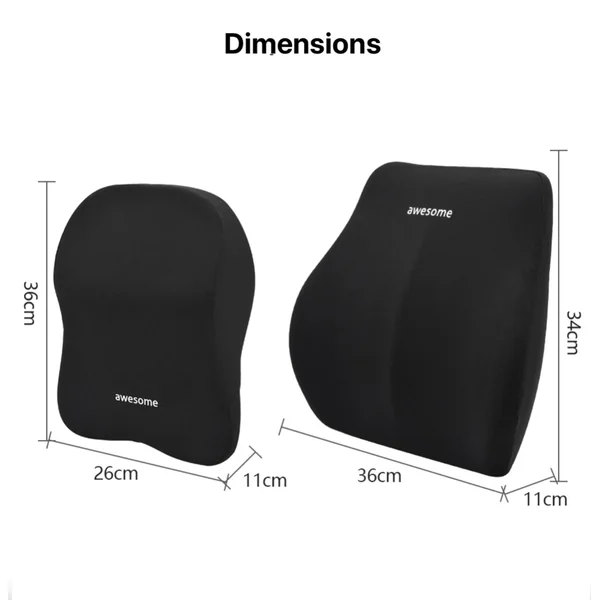 Pack Coussin Lombaire Cervical Voiture -50% | Matscarlux