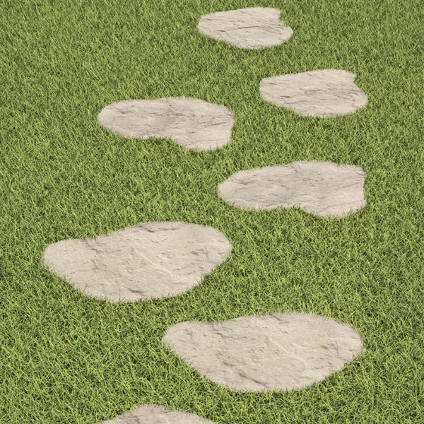 Pas japonais Sentier en béton beige - 48 x 36 cm - Ép. 3,5 cm