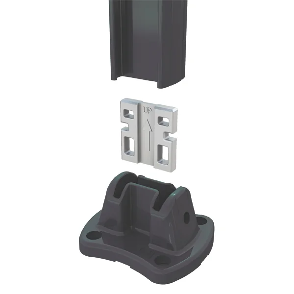 Platine alu pour poteau Easyclip - Gris RAL7016