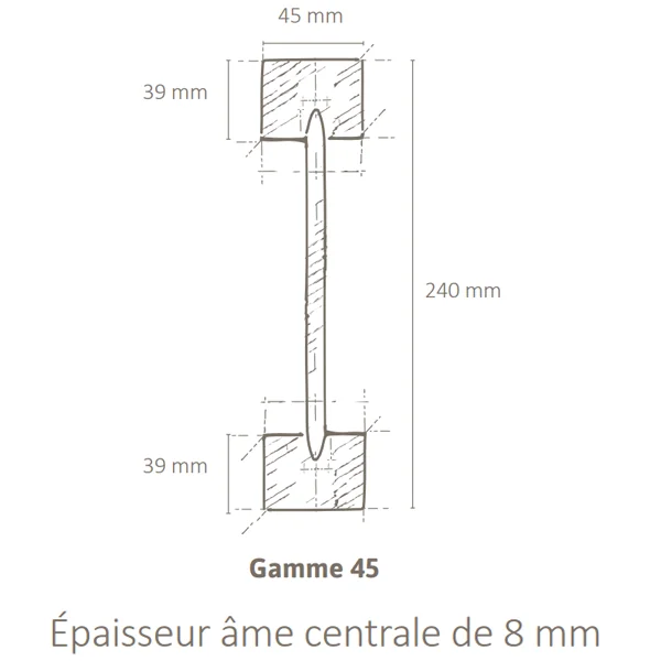 Poutre en I Inojoist non traitée - 45 x 240 mm - longueur 13,00 M