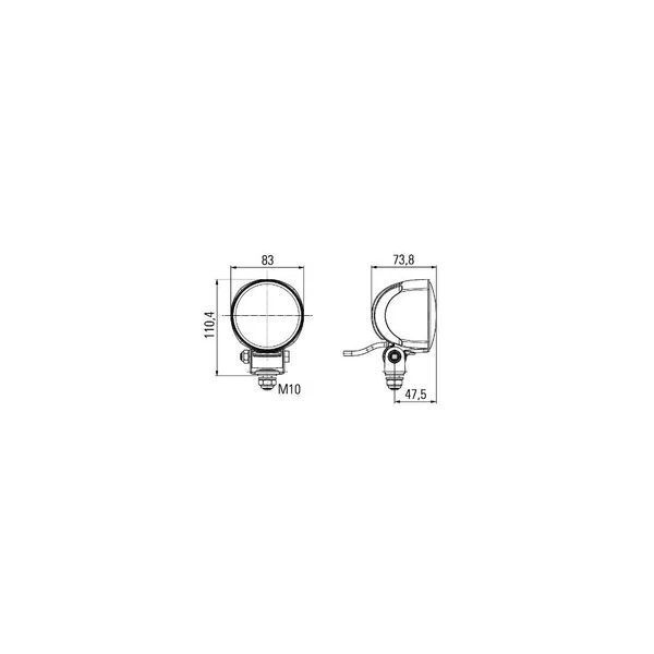 Projecteur de travail rond 12/24V 800Lm HELLA LED GEN III
