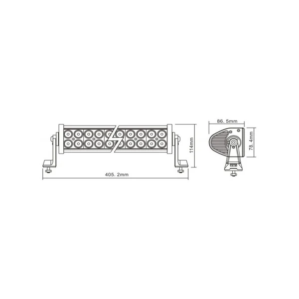 RAMPE LED 405 MM 72 W-24 LED IP 67 9/32 VOLT 2660 Lm