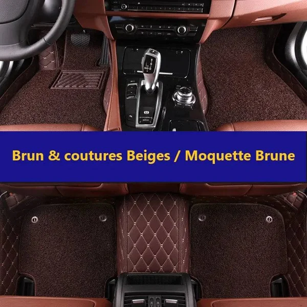 Tapis auto 3D avec moquette Sur-Mesure 3 Rangées de Sièges