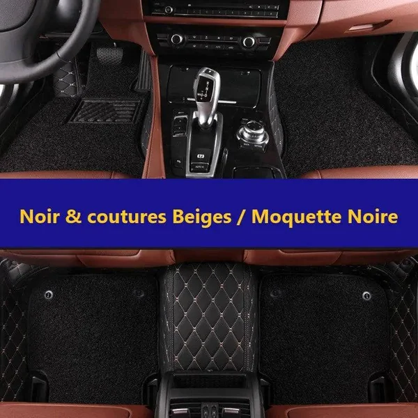 Tapis auto 3D avec moquette Sur-Mesure 3 Rangées de Sièges