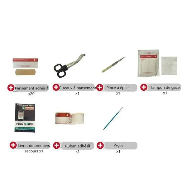 Trousse de Secours Voiture 44 Pièces - Kit Premiers Soins Obligatoire Pro
