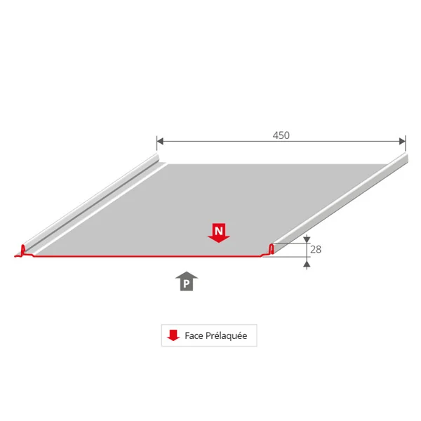 Tôle bac acier Clipeo Bacacier - 450 MMx1050,0 MM - Nerro