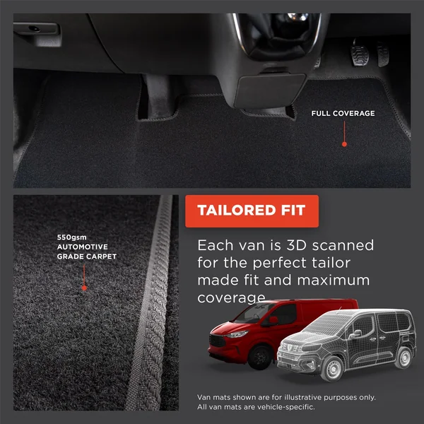 VW Transporter 1990-2003 Carpet Carpet Floor Mats [Double Front Passenger Seat.]
